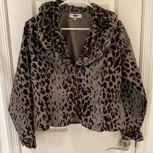 Anne Fontaine Dark Brown/Grey Jacket - with matching sash very elegant